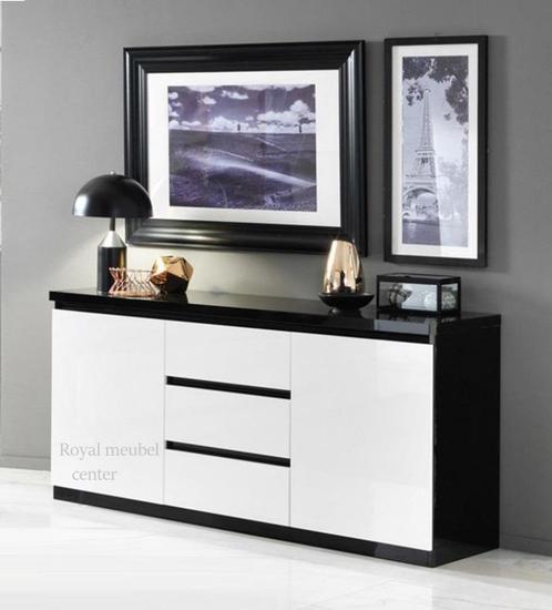 Ladekasten-Dressoir Forever hoogglans wit zwart marmer Sale!, Huis en Inrichting, Kasten | Ladekasten, Nieuw, Minder dan 100 cm