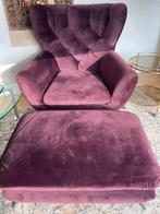 Chaise long velvet purple with pouffe, Huis en Inrichting, Banken | Sofa's en Chaises Longues, Ophalen, Gebruikt, Eenpersoons