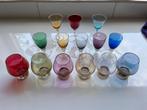 Antieke Gekleurde Borrelglaasjes - Set van 6, Ophalen of Verzenden