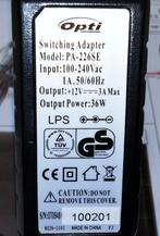 OPTIMARK AC DC Adapter 12V Volt 1A 2A 3A 36W Voeding oplader, Ophalen of Verzenden, Nieuw