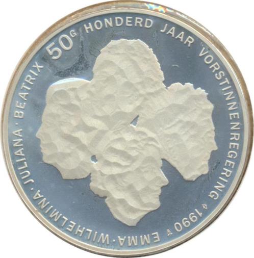 Nederland 50 gulden 1990 100 jaar vorstinnen, Postzegels en Munten, Munten | Nederland, Losse munt, 50 gulden, Koningin Beatrix