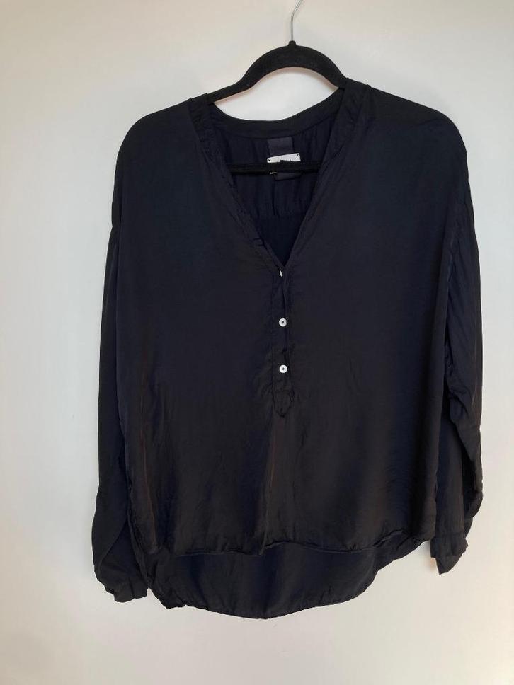 Diega zwarte kraagloze blouse maat XXL, Kleding | Dames, Blouses en Tunieken, Zo goed als nieuw, Maat 46/48 (XL) of groter, Zwart