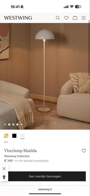 Witte Paddestoel Vloerlamp + Lamp westwing