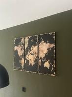 Wereldkaart Drieluik Schilderij, Ophalen, Gebruikt, Schilderij, 100 tot 125 cm