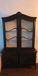 Mooie antieke buffetkast zwart - Louis XV vitrine stijl, Antiek en Kunst, Antiek | Meubels | Kasten, Ophalen