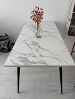Marmerlook Eettafel Santiago 160x80, Overige materialen, Zo goed als nieuw, 150 tot 200 cm, Vier personen
