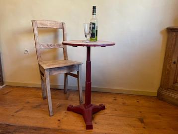Bistro Balkon tafel Bijzettafel met houten blad art deco  beschikbaar voor biedingen