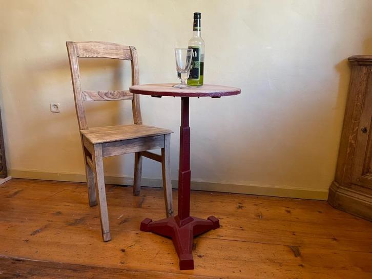 Bistro Balkon tafel Bijzettafel met houten blad art deco, Antiek en Kunst, Antiek | Meubels | Tafels, Ophalen