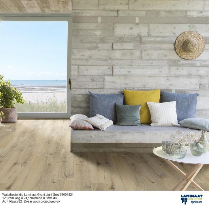 Waterbestendig Laminaat Gyant Licht Beige 27,8cm brede 8mm, Huis en Inrichting, Stoffering | Vloerbedekking, Nieuw, Laminaat, Beige