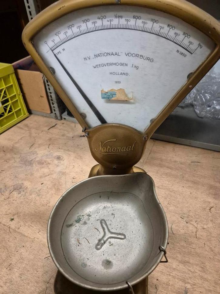 Vintage N.V. Nationaal Voorburg Weegschaal, Antiek en Kunst, Antiek | Keukenbenodigdheden, Ophalen