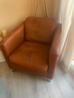 Bruine leren fauteuil - comfortabel!, Huis en Inrichting, Fauteuils, Ophalen, Gebruikt, Leer, 75 tot 100 cm