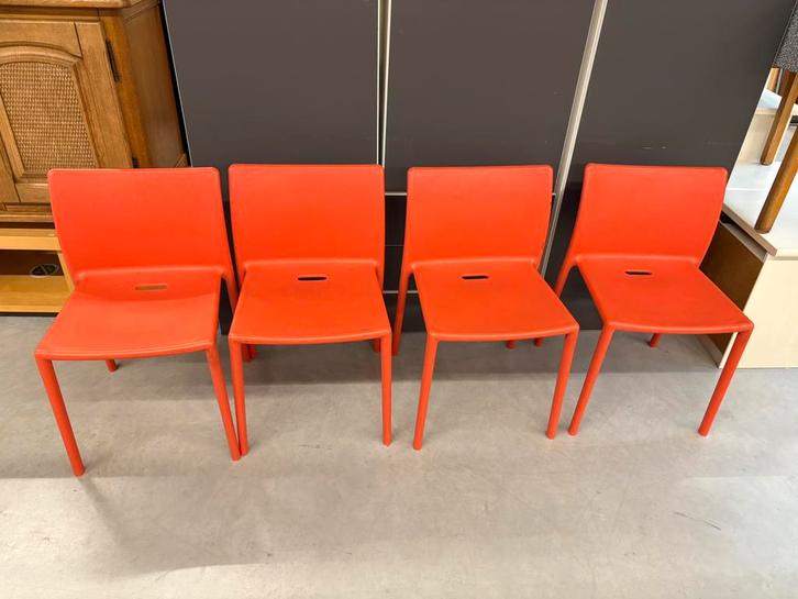 4xdesign Magis Air-stoel, stapelbaar, Jasper Morrison, Rood, Huis en Inrichting, Stoelen, Zo goed als nieuw, Vier, Kunststof, Rood