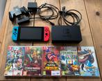 Nintendo Switch + 5 games, Spelcomputers en Games, Met games, Ophalen of Verzenden, Zo goed als nieuw, Switch Original