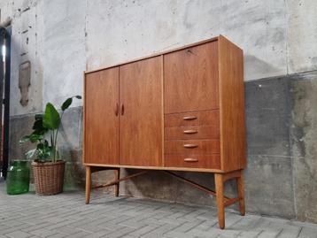 Deens Design Dressoir | Jaren 60 Teak & Eiken Kast Sideboard beschikbaar voor biedingen