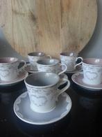 6 Franse kop en schotels in pasteltinten, Huis en Inrichting, Keuken | Servies, Ophalen of Verzenden, Zo goed als nieuw, Overige stijlen