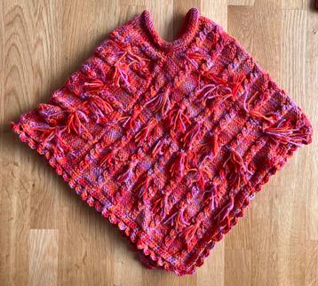 Vrolijke Zelf gebreide poncho maat 80 NIEUW! beschikbaar voor biedingen