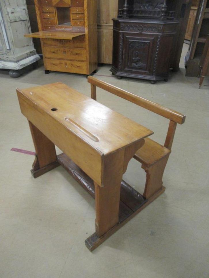 Oer 10445 antiek schoolbankje voor 2 personen, Antiek en Kunst, Antiek | Overige Antiek, Ophalen