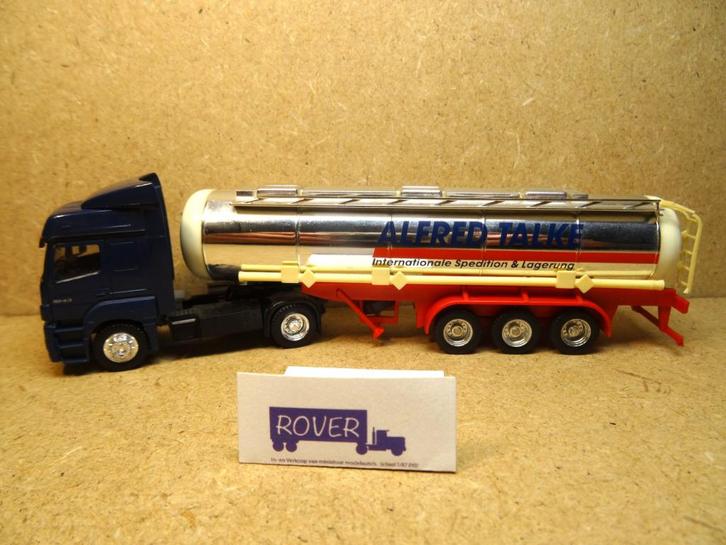 HERPA 1:878, MB ACTROS+Tank-Oplegger "A.TALKE", Zie Foto`s, Hobby en Vrije tijd, Modelauto's | 1:87, Zo goed als nieuw, Bus of Vrachtwagen
