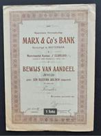 Marx & Co's Bank - Rotterdam - 1918, Postzegels en Munten, Aandelen en Waardepapieren, Ophalen of Verzenden, Aandeel, Voor 1920