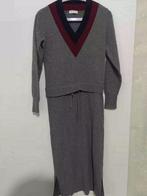 Prachtig grijs vest en rok jurk van Sandro maat 36, Grijs, Ophalen of Verzenden, Onder de knie, Zo goed als nieuw