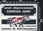 Sticker: Zuivel Diepvrieshandel Johny Schroven - Tessenderlo, Ophalen of Verzenden, Zo goed als nieuw, Bedrijf of Vereniging