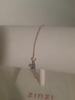 Zilveren koord enkelbandje met blauw vlindertje 16,5 cm, Ophalen of Verzenden, Nieuw, Zilver