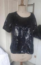 Gevoerd met pailetten, Kleding | Dames, T-shirts, Maat 38/40 (M), Zwart, Ophalen of Verzenden, Zo goed als nieuw