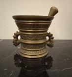 Bronzen Vijzel met Stamper - "OMNIA VINCIT AMOR", Ophalen