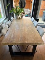 Mooie stevige eettafel industrieel, Ophalen, 100 tot 150 cm, 200 cm of meer, Zo goed als nieuw