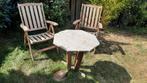 Grenen houten driedelige tuinset, 2 stoelen + tafel, Gebruikt, Tuinset, Hout, Eettafel