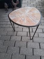 Ovale bijzettafel hout/metaal, Huis en Inrichting, Tafels | Bijzettafels, Ophalen, Minder dan 45 cm, Minder dan 55 cm, Gebruikt