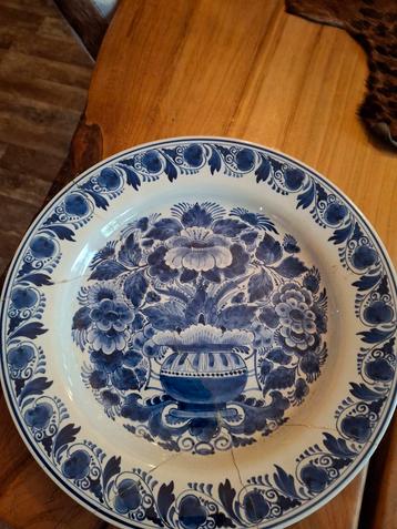 Delfts Blauw Bord - Schade, voor Restauratie beschikbaar voor biedingen