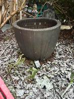 Grote zware buitenpot antraciet/grijs, Ophalen, Steen, Minder dan 30 cm, Rond