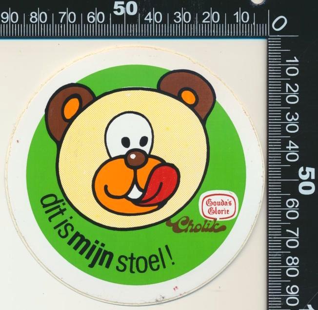 Sticker: Goudas Glorie - Cholik - Dit is mijn stoel, Verzamelen, Stickers, Zo goed als nieuw, Bedrijf of Vereniging, Ophalen of Verzenden