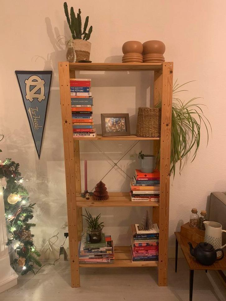 Ikea Stellingkast Hout, Huis en Inrichting, Kasten | Boekenkasten, Zo goed als nieuw, 50 tot 100 cm, 150 tot 200 cm, 25 tot 50 cm