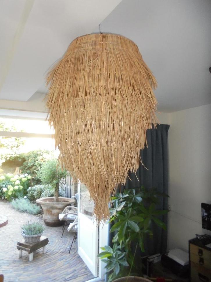 Splinternieuwe Ibiza/Boho Lamp Rotan Naturel van J-Line, Huis en Inrichting, Lampen | Hanglampen, Nieuw, 75 cm of meer, Overige materialen