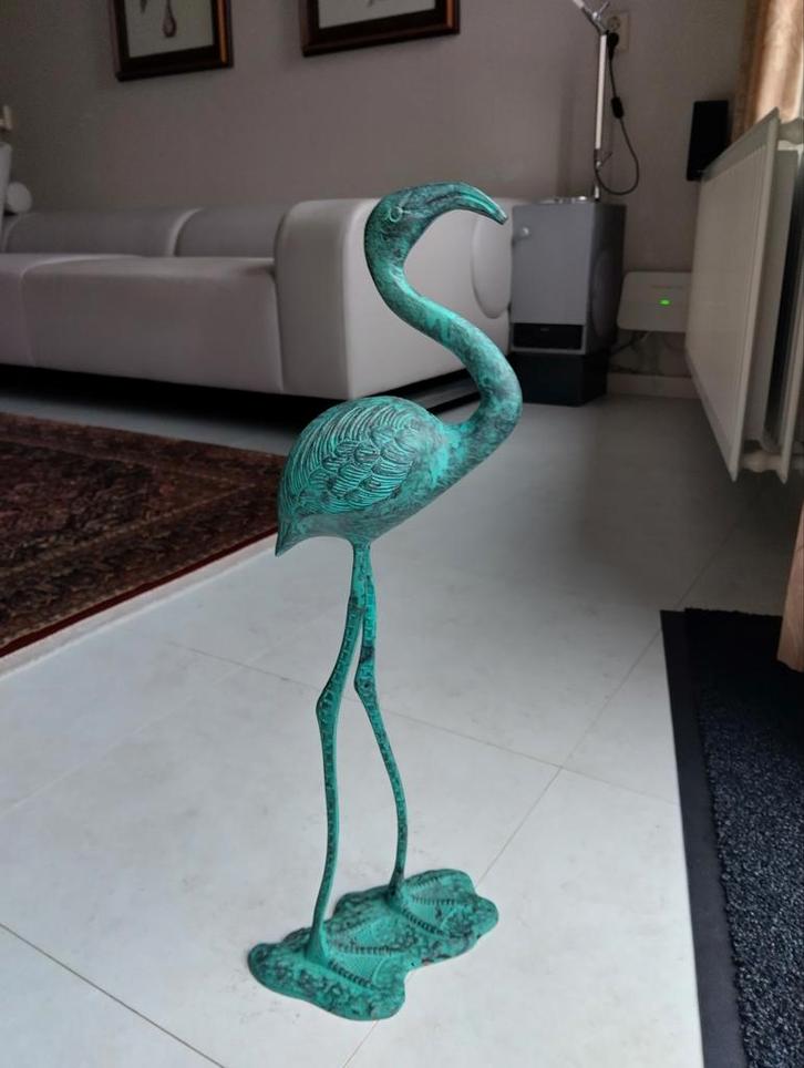 Kraanvogel brons look 50cm, Huis en Inrichting, Woonaccessoires | Boeddhabeelden, Zo goed als nieuw, Ophalen of Verzenden
