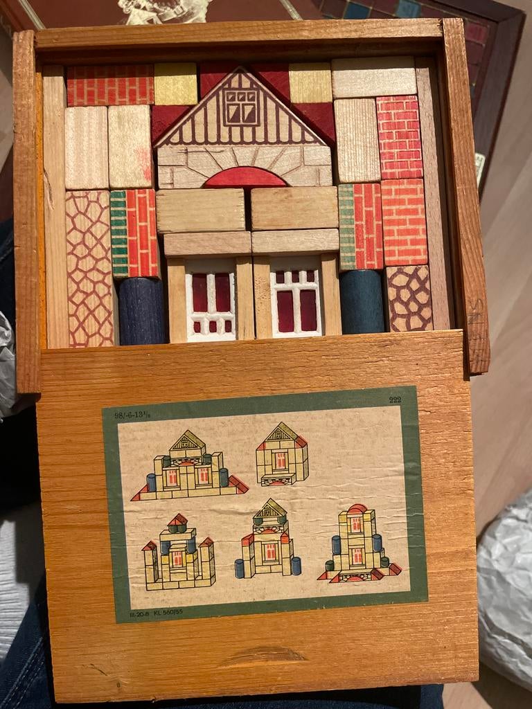 Vintage Blokkendoos uit de Jaren 50, Antiek en Kunst, Antiek | Speelgoed, Ophalen of Verzenden