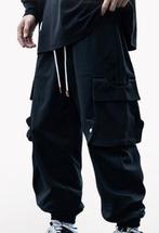 Streetwear Black Loose Large-Pocket Cargo Pants, Kleding | Heren, Broeken en Pantalons, Ophalen of Verzenden, Nieuw, Maat 48/50 (M)
