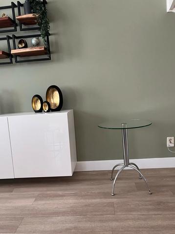 Glazen Bijzettafel - Rond, 63cm hoog beschikbaar voor biedingen