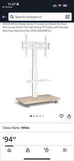 RFIVER White Mobile Swivel TV Stand, Audio, Tv en Foto, Televisiebeugels, Ophalen of Verzenden, Zo goed als nieuw