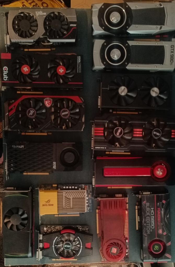 Verzameling Videokaarten, Computers en Software, Videokaarten, Gebruikt, Overige chipsets, PCI-Express 3.0, GDDR5, HDMI, DVI, VGA