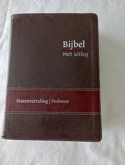 Bijbel met uitleg Statenvertaling /Psalmen omslag kunstleer, Boeken, Godsdienst en Theologie, Zo goed als nieuw, Christendom | Protestants