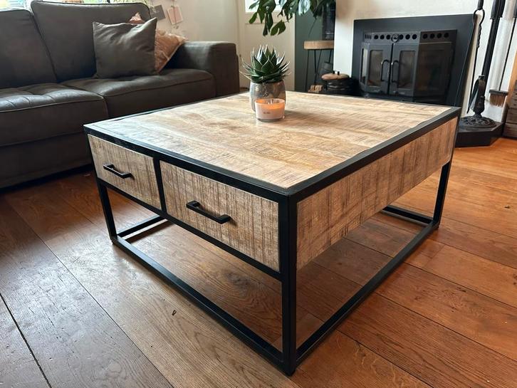 Nieuwe Mangohouten Salontafel - Zware Kwaliteit - 80x80, Huis en Inrichting, Tafels | Salontafels, Nieuw, Minder dan 50 cm, 50 tot 100 cm