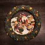 Kerst decoratie, krans met gezellig tafreel, Ophalen