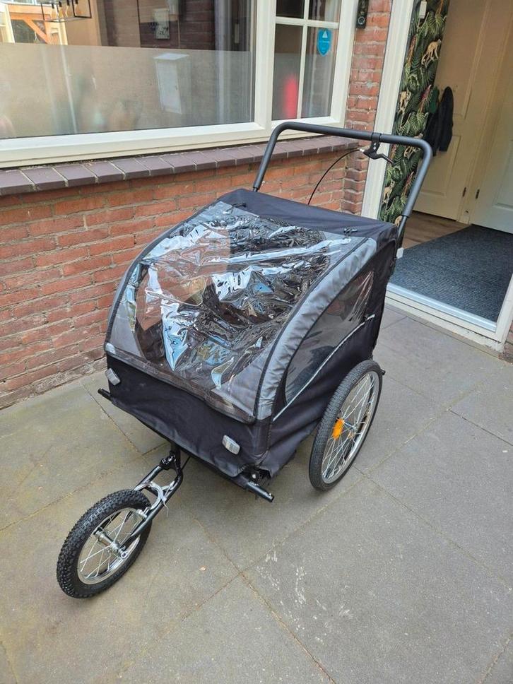 Fietskar voor 2 kids, Fietsen en Brommers, Fietsaccessoires | Aanhangers en Karren, Zo goed als nieuw, Kinderkar, Ophalen