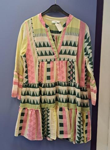 Devotion Twins tuniek jurk roze groen patroon maat M-L 49009 beschikbaar voor biedingen