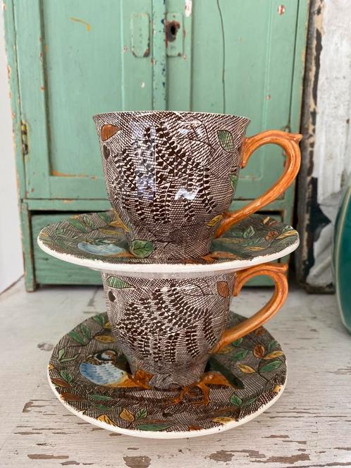 Vintage Gien Rambouillet kop en schotels, Huis en Inrichting, Keuken | Servies, Zo goed als nieuw, Kop(pen) en/of Schotel(s), Overige stijlen