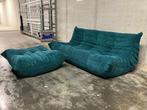 Togo 3zit en ottoman Teal ribfluweel, Huis en Inrichting, Banken | Bankstellen, Ophalen of Verzenden, Togo ligne roset