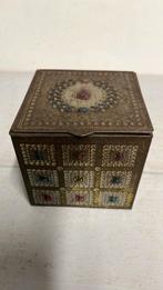 Vintage Theeblik vierkant, Verzamelen, Ophalen of Verzenden, Gebruikt, Overige